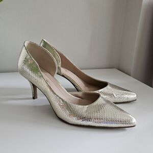 Kelly & Katie Shimmering Silver Heels